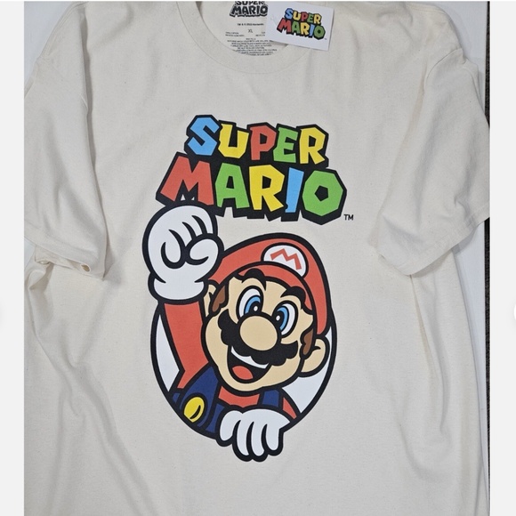 Nintendo Other - Super Mario Shirt Mens XL White Nintendo Graphic Tee T-Shirt 2023 New Tags Mario
